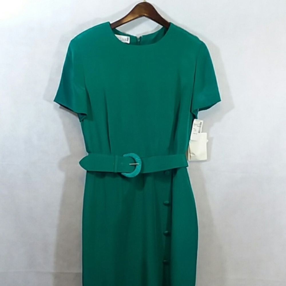 Gillian's Women's Green Silk Midi Dress Size 10